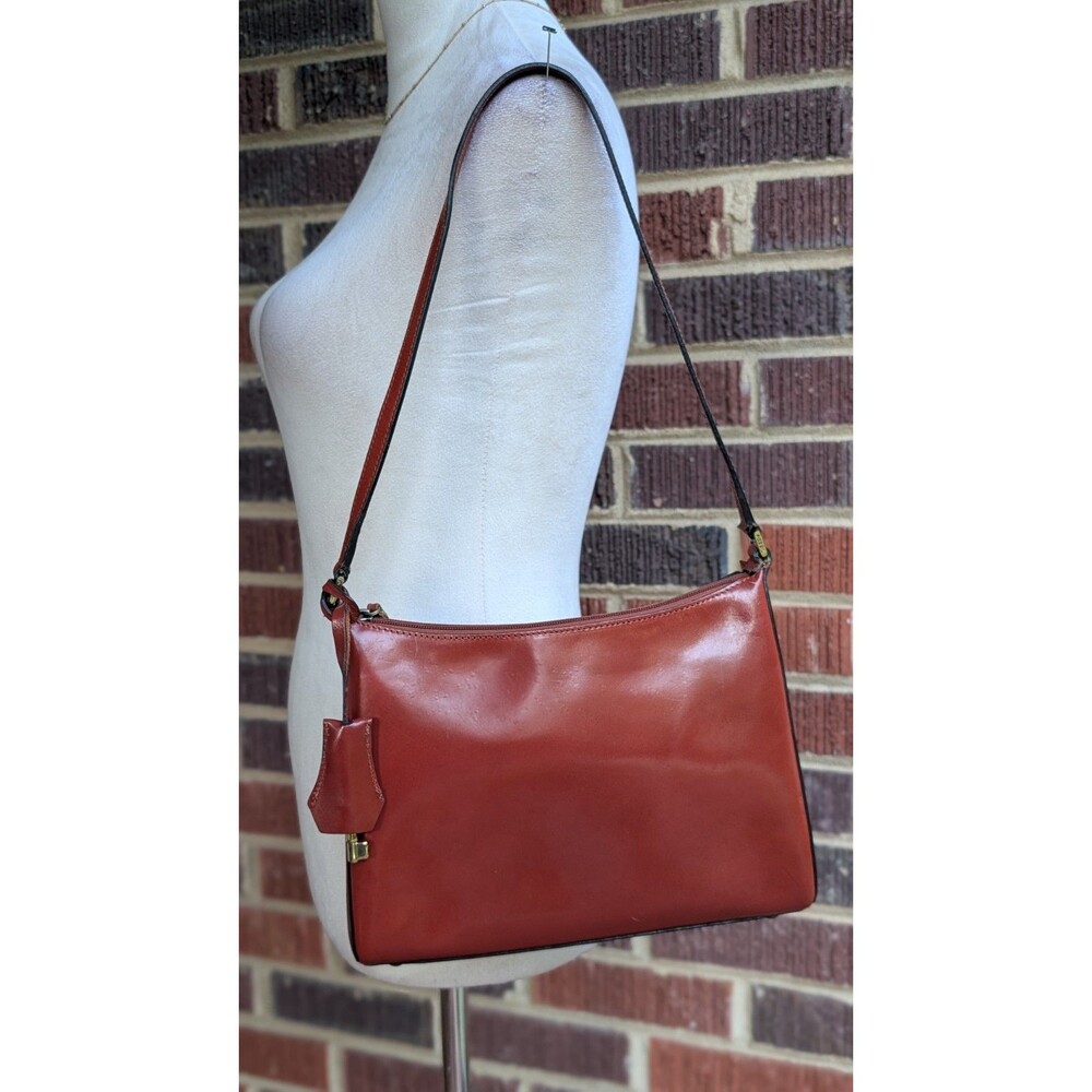 Y2K Fossil Leather Shoulder Handbag- Reddish Brown Vintage- Small